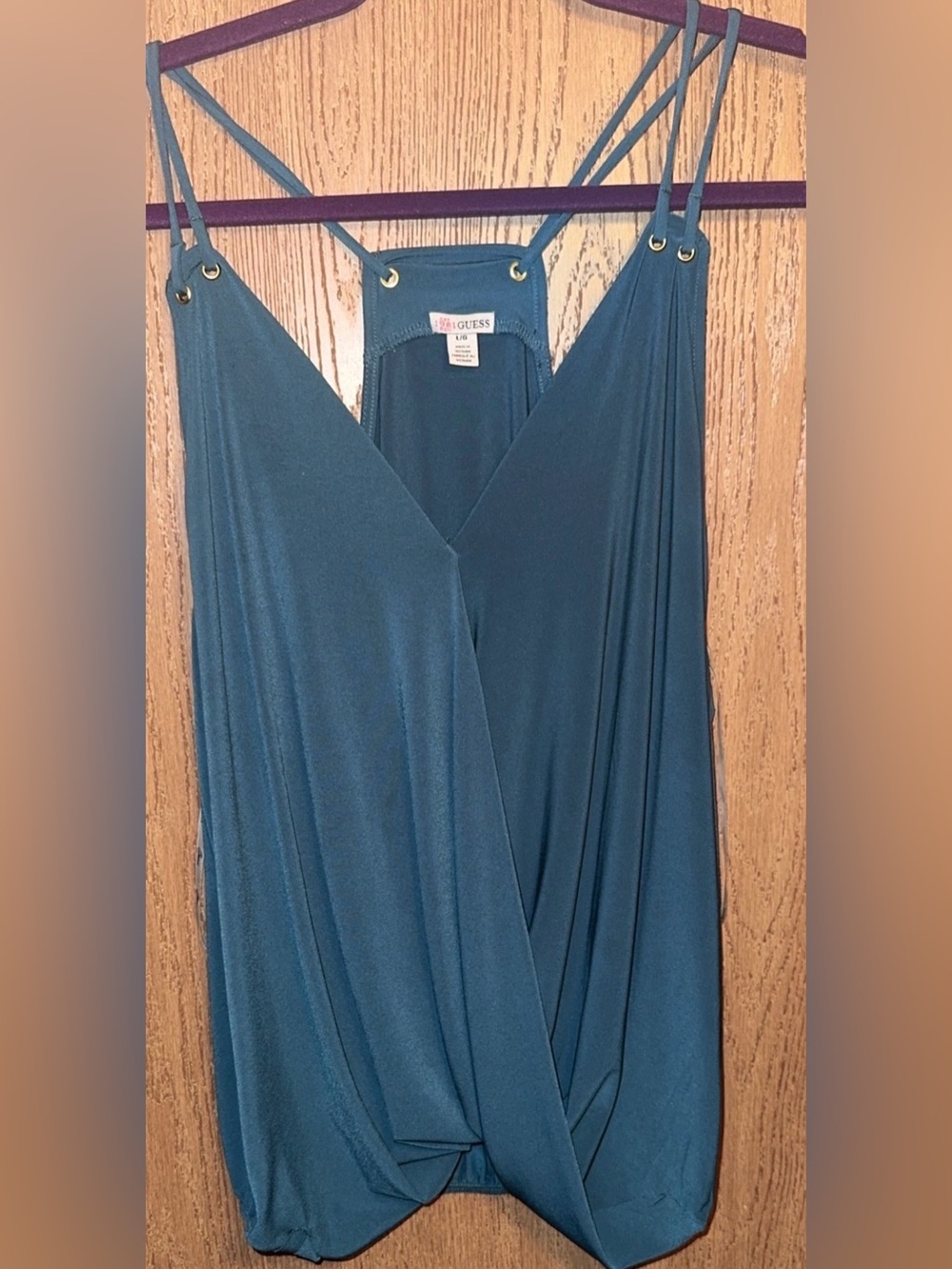Guess Teal Grommet Strap top